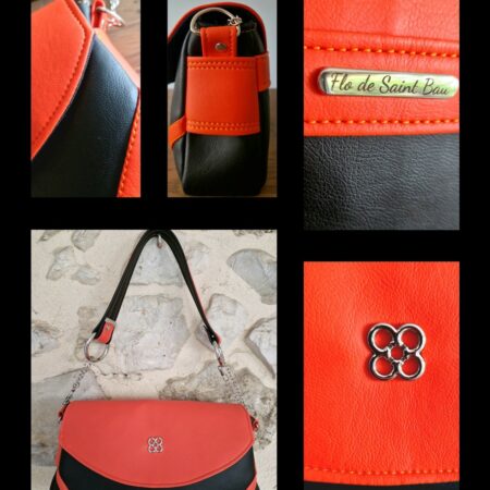 Sac Baguette Orange and Black